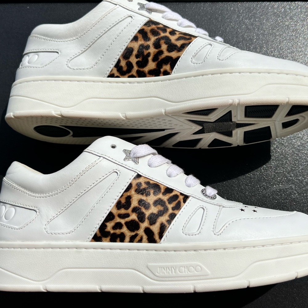 SOLD   Jimmy Choo Leopard Print Sneakers 38